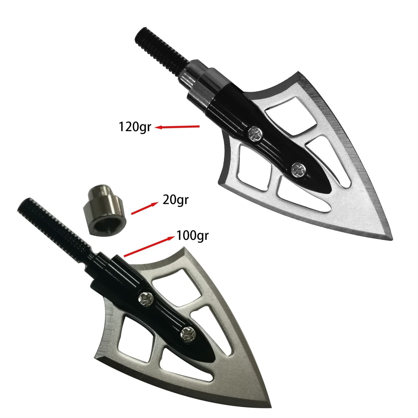 Stainless Steel Hunting Archery Broadheads Blades Grain Screw-in Arrow Heads Tips Compatible with Traditional Bows Archery Broad Crossbow Recurve6