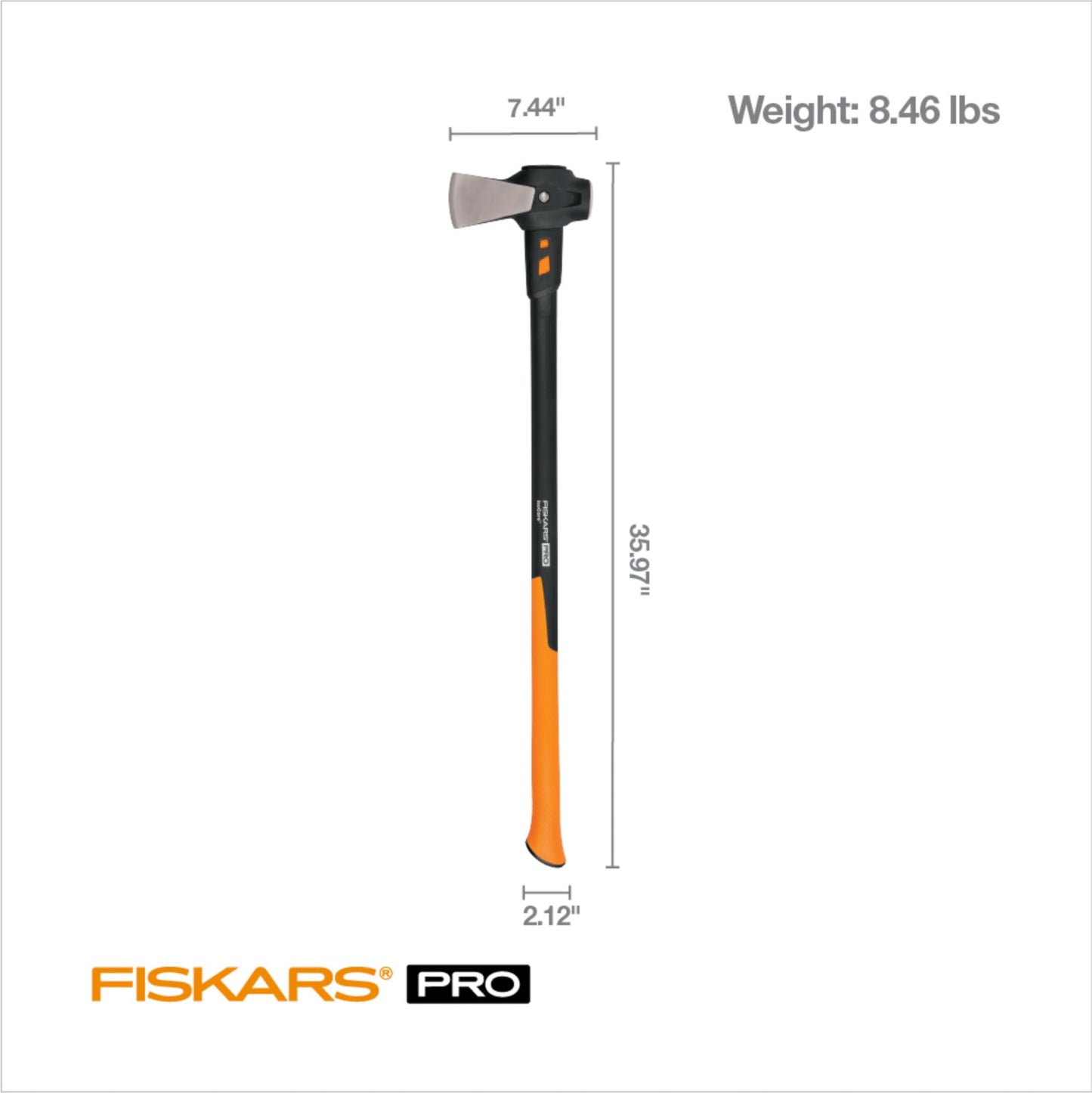 Fiskars 8 lb. Splitting Maul - 36" Shock-Absorbing, Comfort Grip Handle - Rust Resistant Forged Steel Blade - Wood Splitter Maul for Hardwood - Split Wood for Campfires - Bushcraft Gear