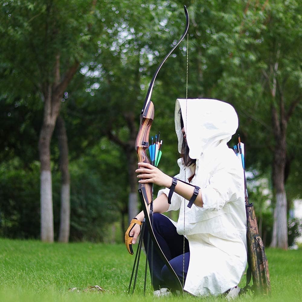 Deerseeker Archery 62" Takedown Recurve Bow Set with Right Hand & Left-Handed Riser Laminated Limbs 20-60 lbs for Adults & Youth, Archery Practice & Bow Hunting