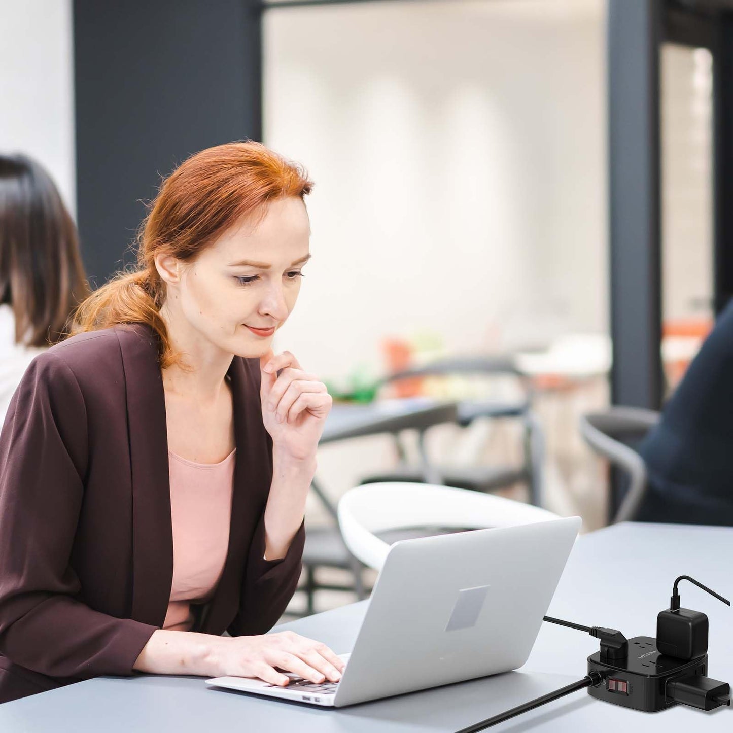 6 Ft Surge Protector Power Strip - 8 Widely Outlets with 4 USB Ports, 3 Side Outlet Extender with 6 Feet Extension Cord, Flat Plug, Wall Mount, Desk USB Charging Station, ETL,White