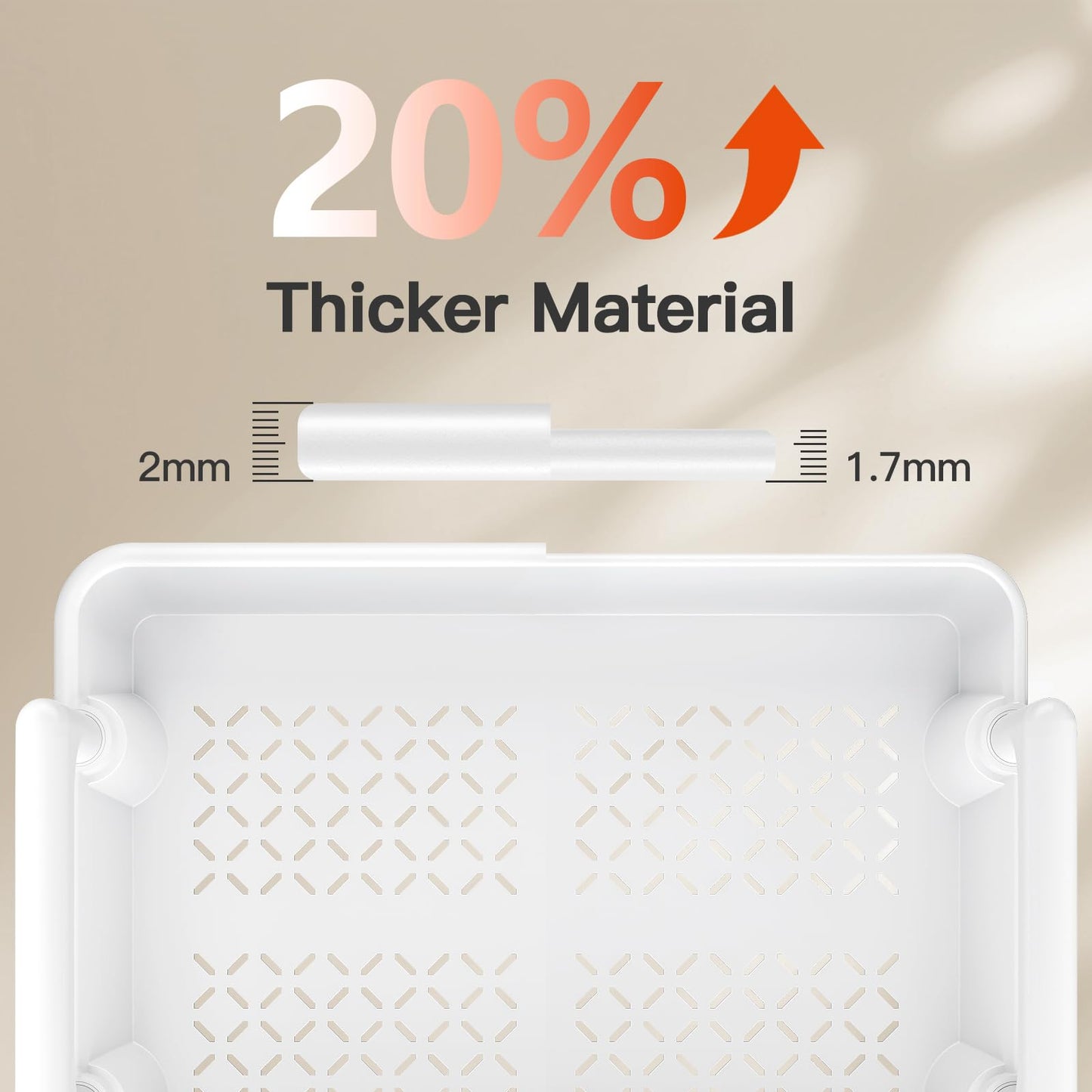 Pipishell 3 Tier Rolling Cart Organizer, Plastic Rolling Cart with Lockable Wheels & Reinforced Handle, Lightweight Utility Cart Storage Cart for Nursery, Kitchen, Bathroom, Craft Room, White, PIUC14W