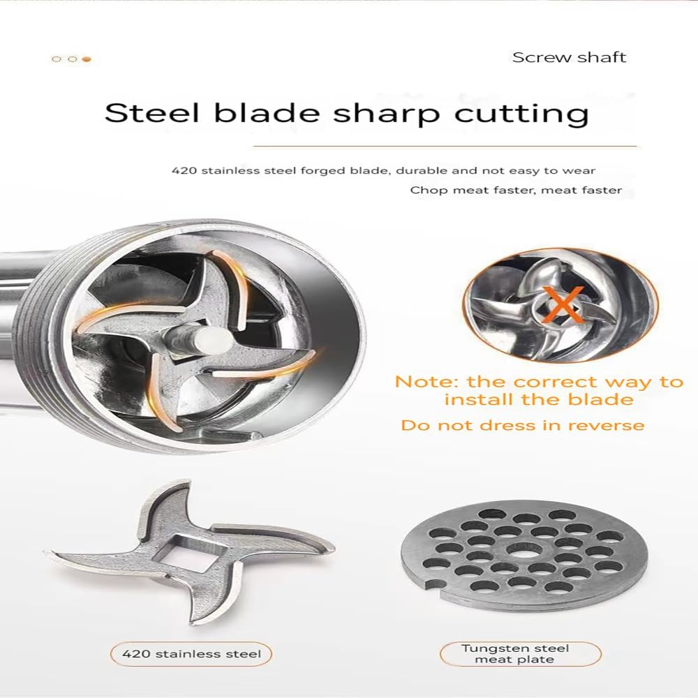 Meat Grinder Manual Mincer - Manual Meat Grinders For Home Use Sausage Maker & Burger Patty Stuffer with Table Clamp, Hand Operated Kitchen Tool for Homemade Pork, Beef, and Sausage - Easy to Clean