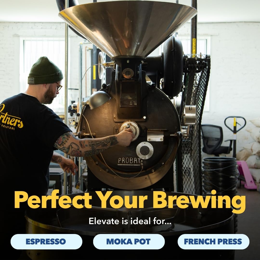 PARTNERS COFFEE ROASTERS - Whole Bean Coffee (Flatiron - Espresso, Medium-Dark Roast) 12oz - Classic Blend, Tastes Like Home - Dark Chocolate, Praline, Dates - Coffee Beans - Roasted in New York City