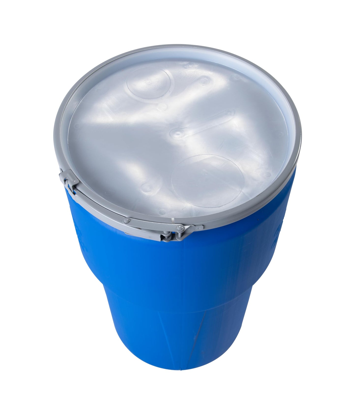 Eagle 30 Gallon Plastic Drum with Lid, Metal Lever-Lock, 28.5"x21.1", Open Head Lab Pack Drum Made of Durable, Lightweight HDPE, Withstands Weather and Chemicals, Made in USA, Blue, 1601MB