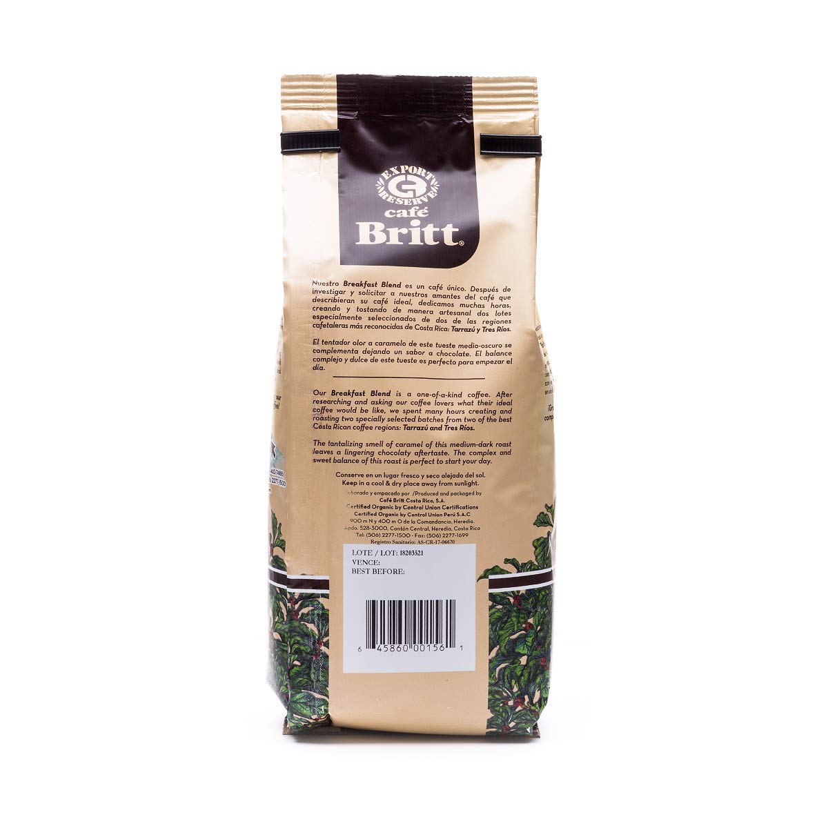 Café Britt® - Costa Rican Breakfast Blend Coffee (12 oz.) (3-Pack) - Ground, Arabica Coffee, Kosher, Gluten Free, 100% Gourmet & Medium Dark Roast