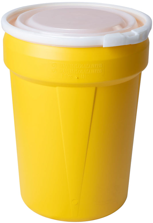 Eagle 30 Gallon Plastic Drum with Lid, Metal Lever-Lock, 28.5"x21.1", Open Head Lab Pack Drum Made of Durable, Lightweight HDPE, Withstands Weather and Chemicals, Made in USA, Blue, 1601MB