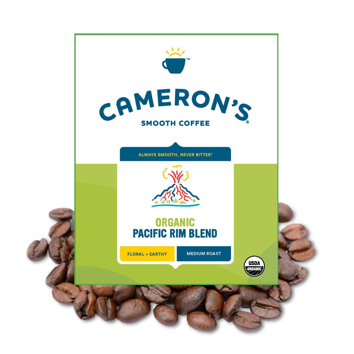 Cameron's Coffee Roasted Whole Bean Coffee, Organic Woods & Water, 4 Pound