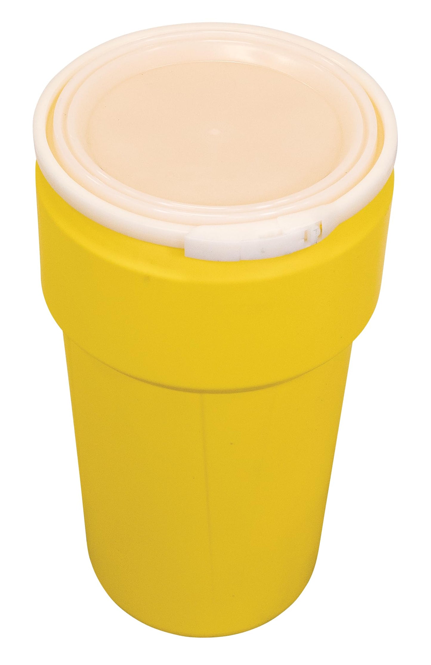 Eagle 30 Gallon Plastic Drum with Lid, Metal Lever-Lock, 28.5"x21.1", Open Head Lab Pack Drum Made of Durable, Lightweight HDPE, Withstands Weather and Chemicals, Made in USA, Blue, 1601MB