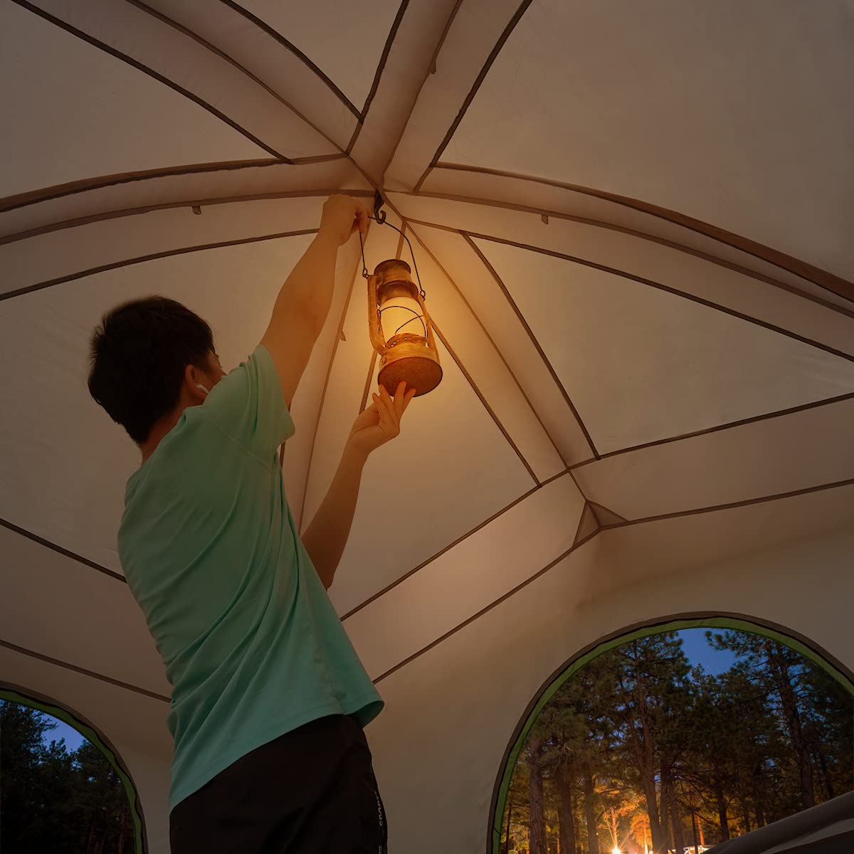 UNP Tents 6 Person Waterproof Windproof Easy Setup,Double Layer Family Camping Tent with 1 Mesh Door & 5 Large Mesh Windows -10'X9'X78in(H)