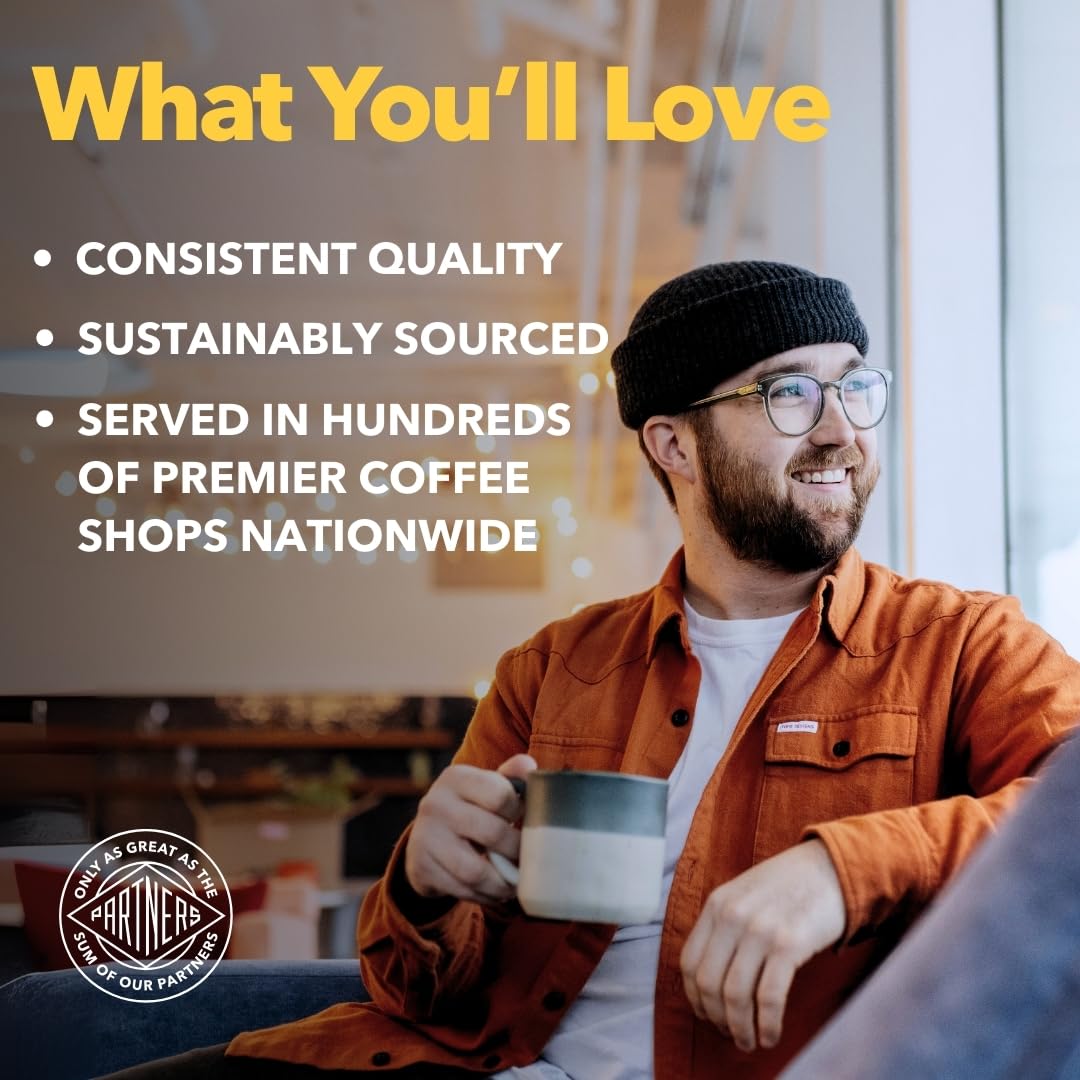 PARTNERS COFFEE ROASTERS - Whole Bean Coffee (Flatiron - Espresso, Medium-Dark Roast) 12oz - Classic Blend, Tastes Like Home - Dark Chocolate, Praline, Dates - Coffee Beans - Roasted in New York City