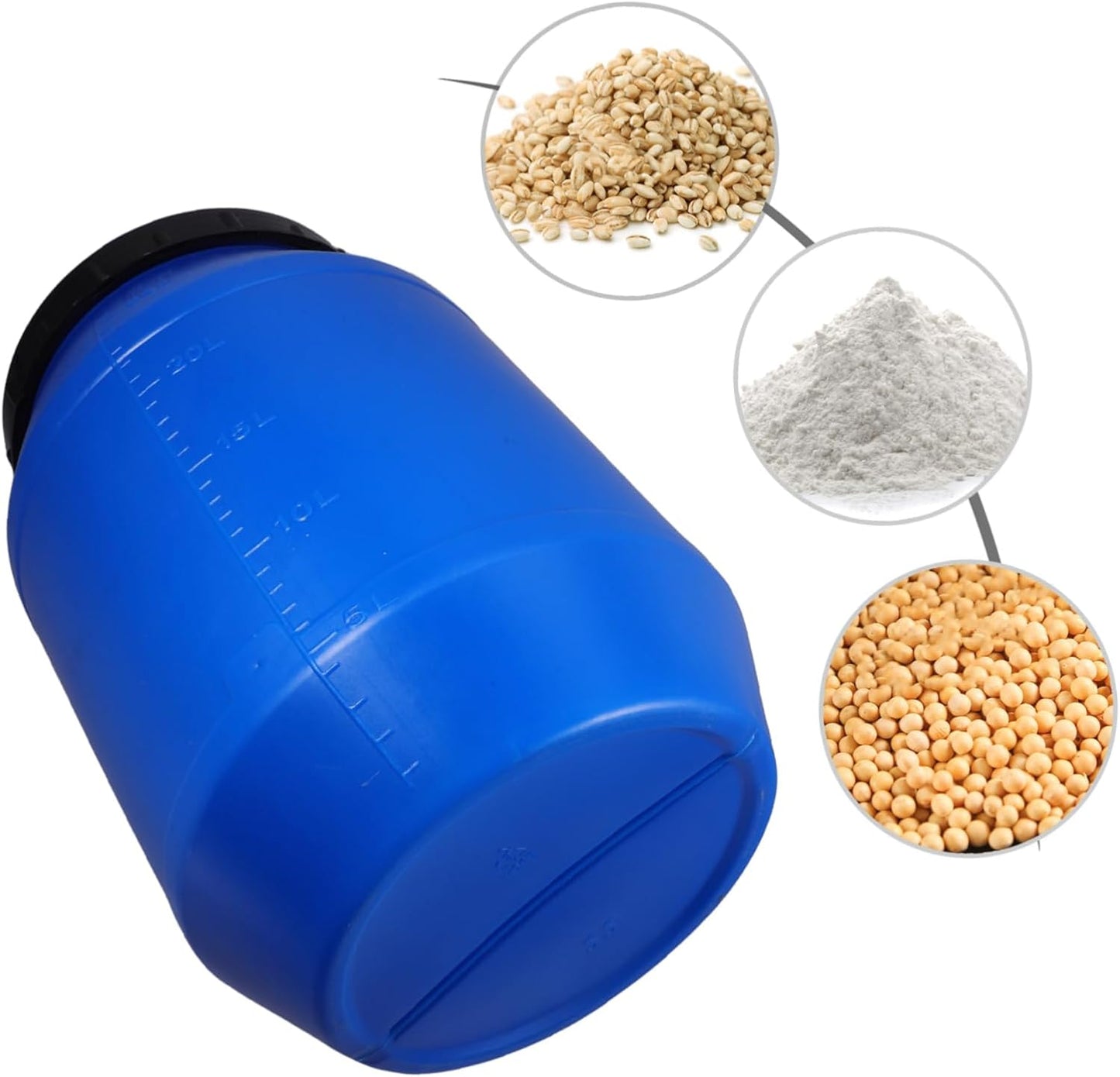 Food Storage Bucket with Lid Airtight Large Round Container for Fermenting Ingredients Extra Thick Safe Plastic Multifunctional Use for Pantry Clothes and Toys