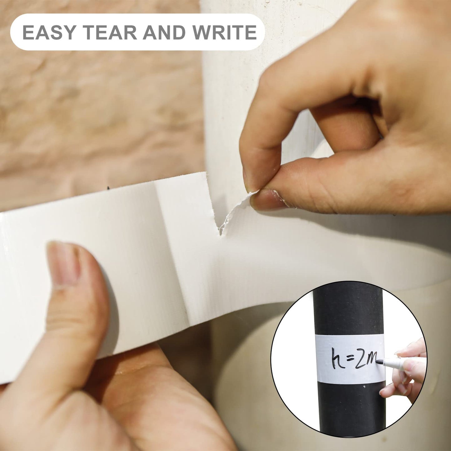 COSIMIXO 5-Pack Black Heavy Duty Duct Tape, 2 inches x 30 Yards, Strong, Flexible, No Residue, All-Weather and Tear by Hand - Bulk Value for Repairs, Industrial, Professional Use