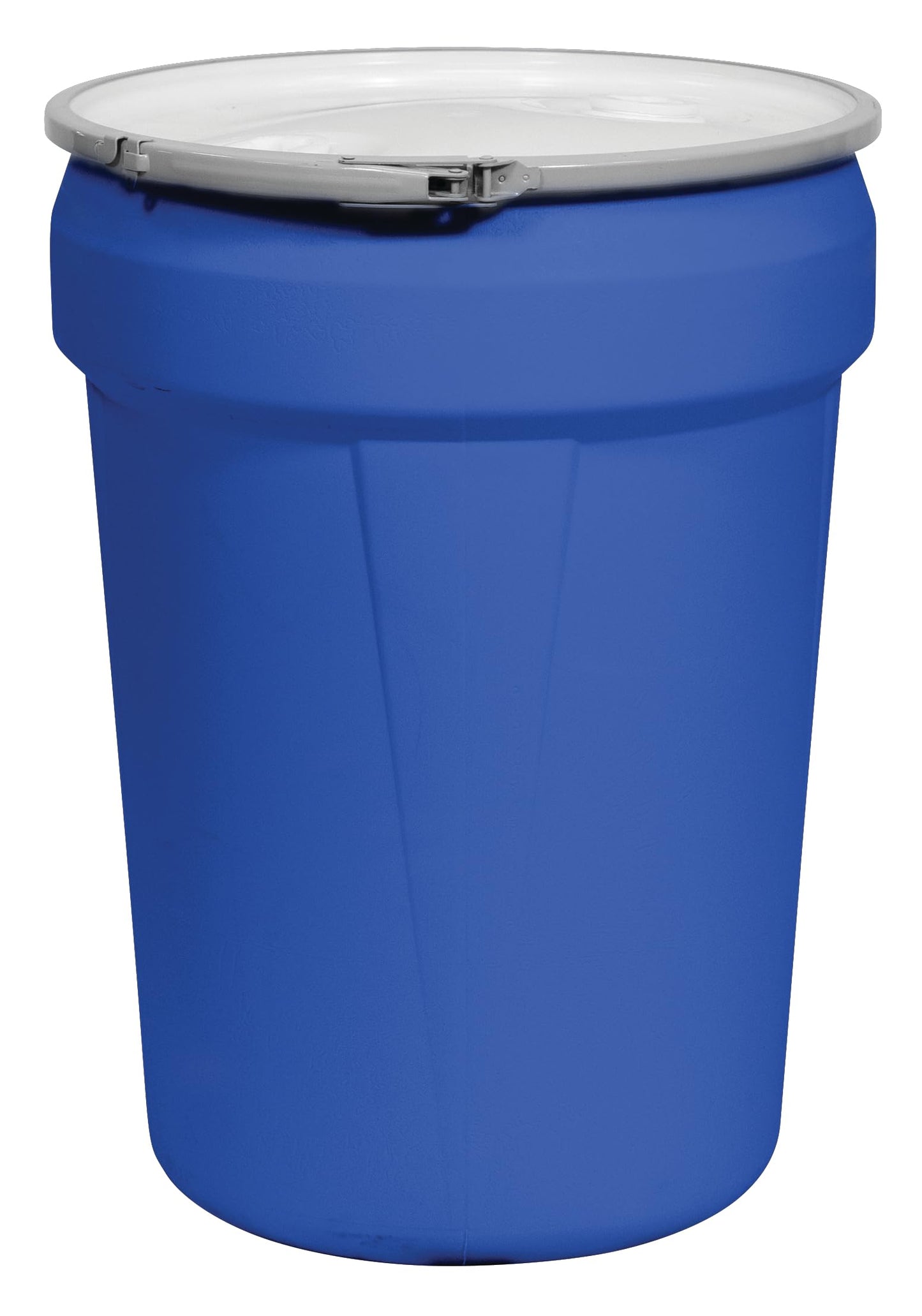 Eagle 30 Gallon Plastic Drum with Lid, Metal Lever-Lock, 28.5"x21.1", Open Head Lab Pack Drum Made of Durable, Lightweight HDPE, Withstands Weather and Chemicals, Made in USA, Blue, 1601MB