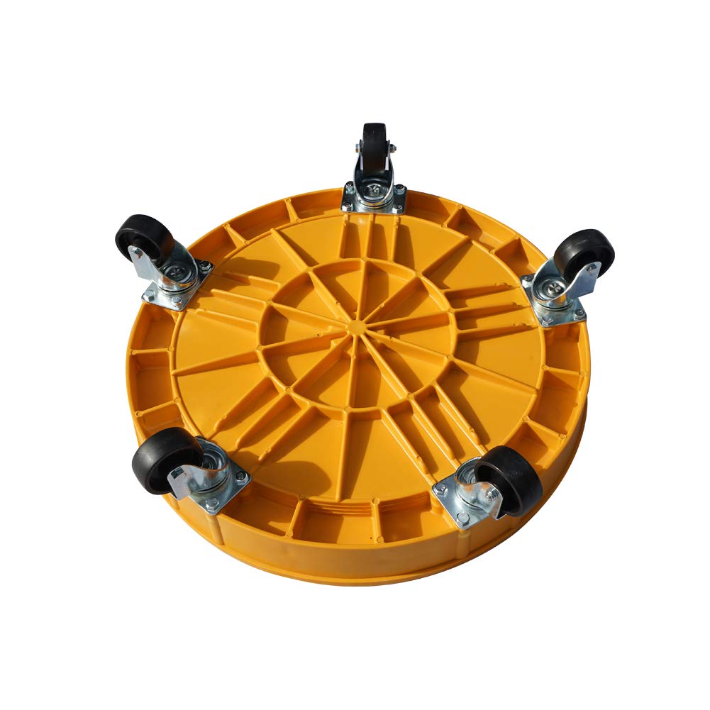 ELAFROS 30 Gallon and 55 Gallon Heavy Duty Plastic Drum Dolly – Durable Plastic Drum Cart 900 lb. Capacity- Barrel Dolly with 5 Swivel Casters Wheel,Blue