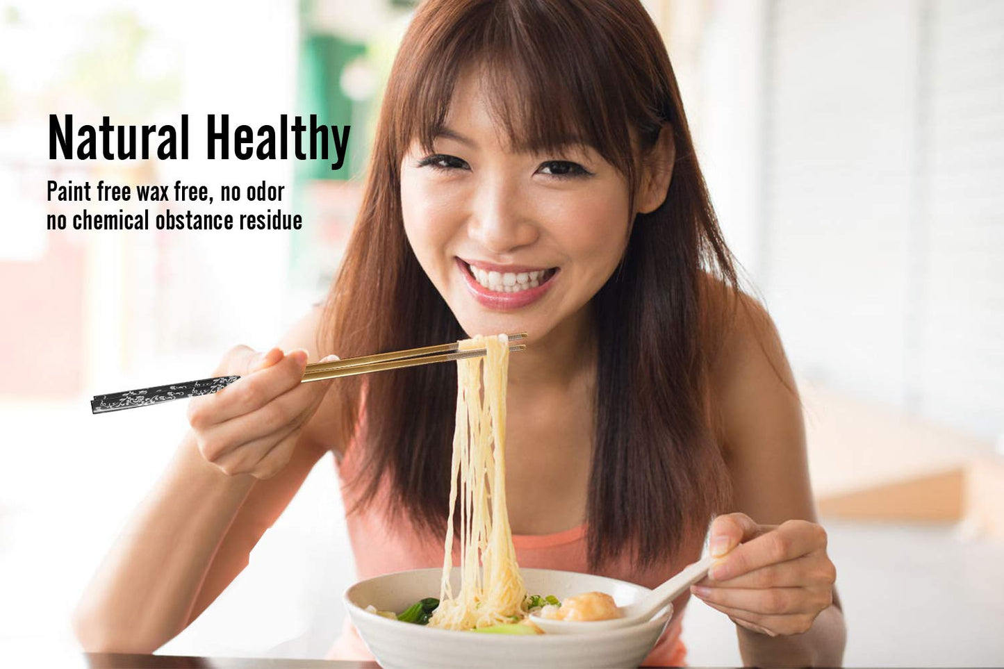 Titanium Plated Chopstick Stainless Steel Chopsticks Metal Chopsticks Reusable Dishwasher safe Premium Laser Engraved Chop Sticks for Eating 2 Pairs Gift Set Blue Silver