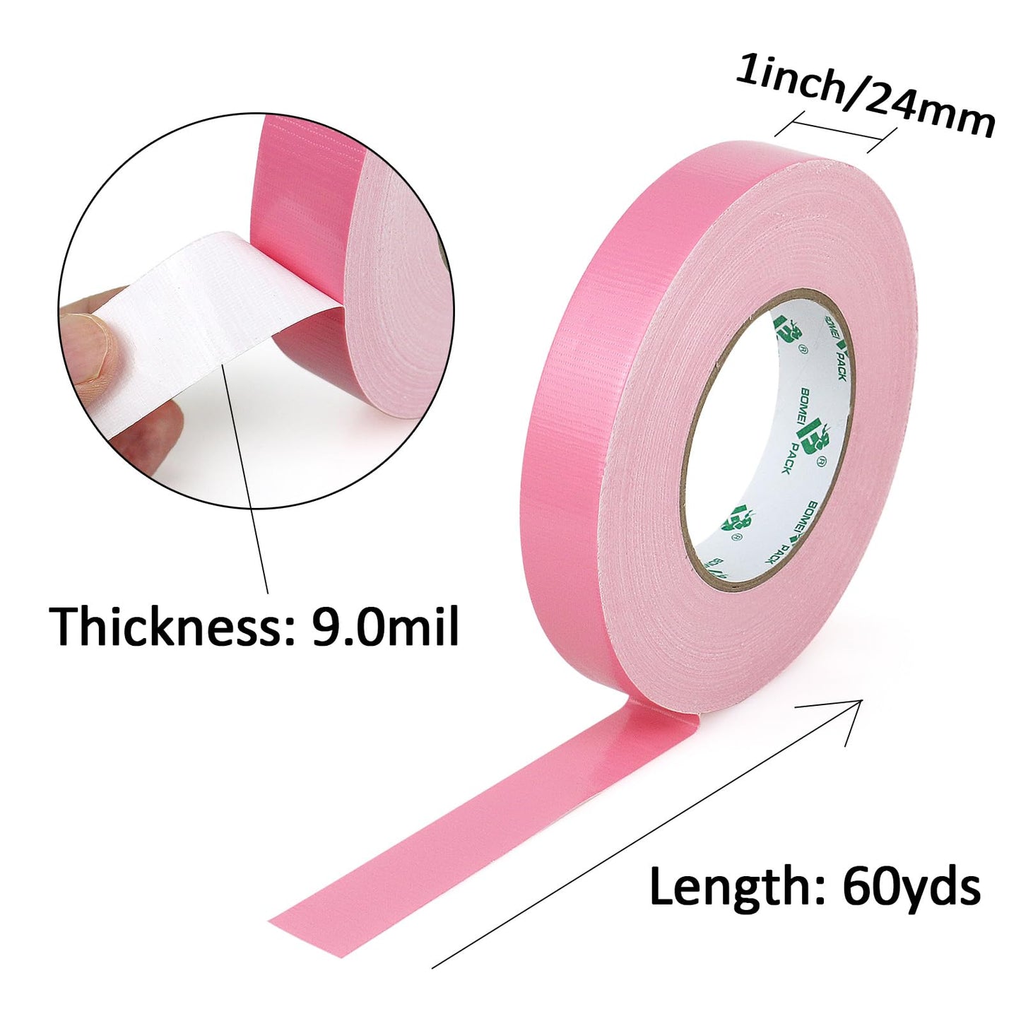 BOMEI PACK Green Duct Tape, 3Rolls Heavy Duty Strong Industrial Color Duct Tape 9mil x 1.88inch x 30yds for Packing and Repairing