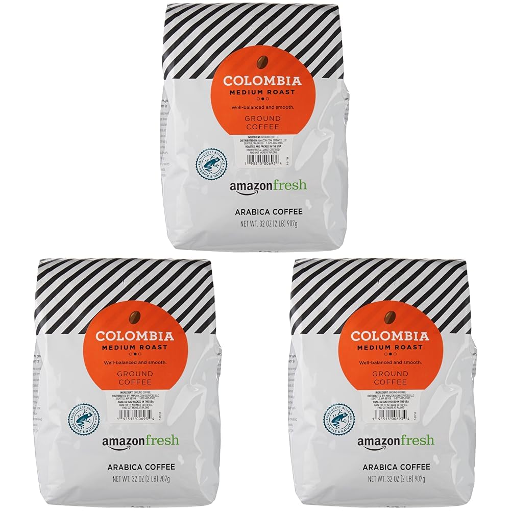 Amazon Fresh Direct Trade Nicaragua Ground Coffee, Medium Roast, 12 Ounce (Pack of 3)