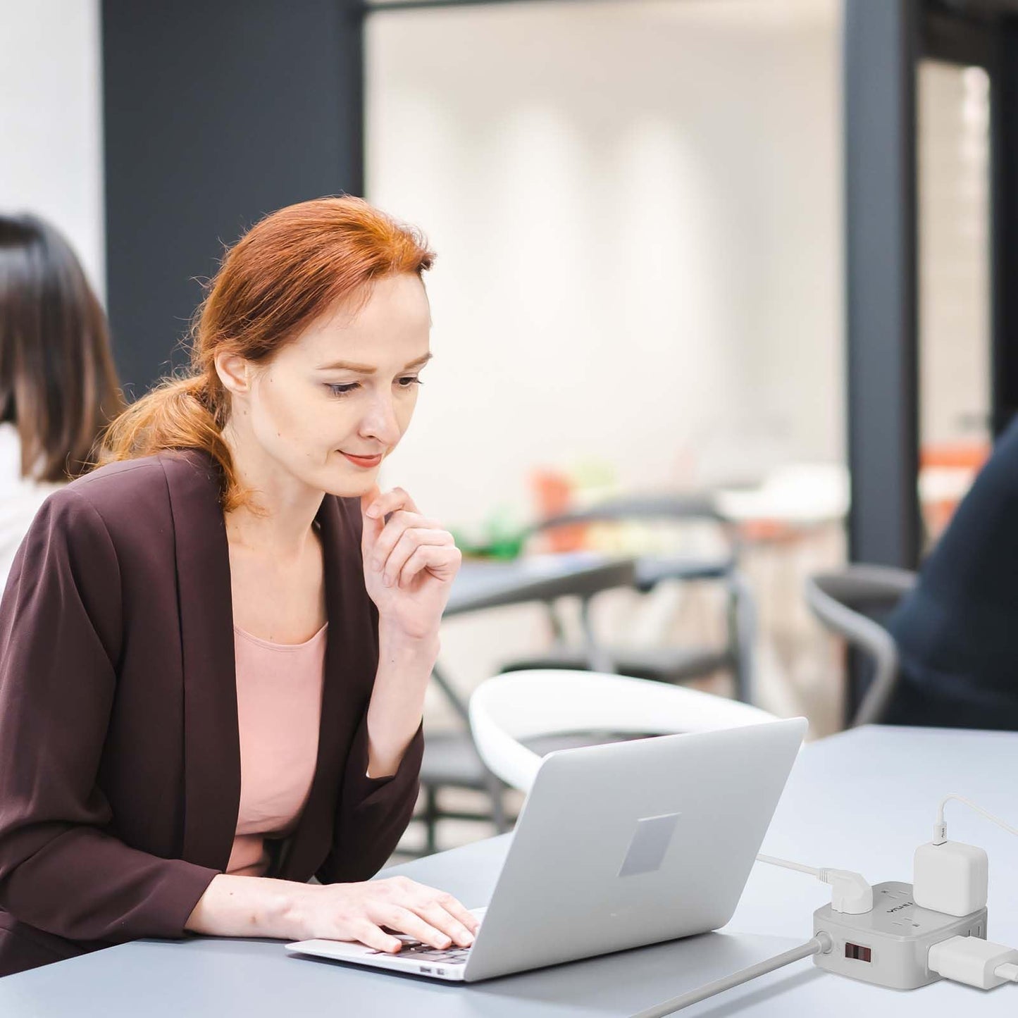 6 Ft Surge Protector Power Strip - 8 Widely Outlets with 4 USB Ports, 3 Side Outlet Extender with 6 Feet Extension Cord, Flat Plug, Wall Mount, Desk USB Charging Station, ETL,White