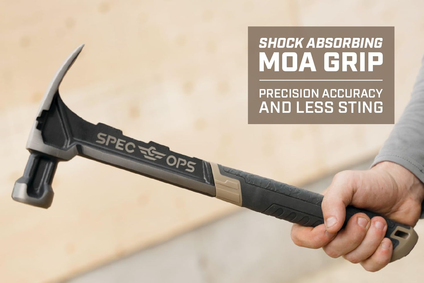 Spec Ops Tools Nailing Hammer, 20 oz, Rip Claw, Smooth Face, Shock-Absorbing Grip, 3% Donated to Veterans