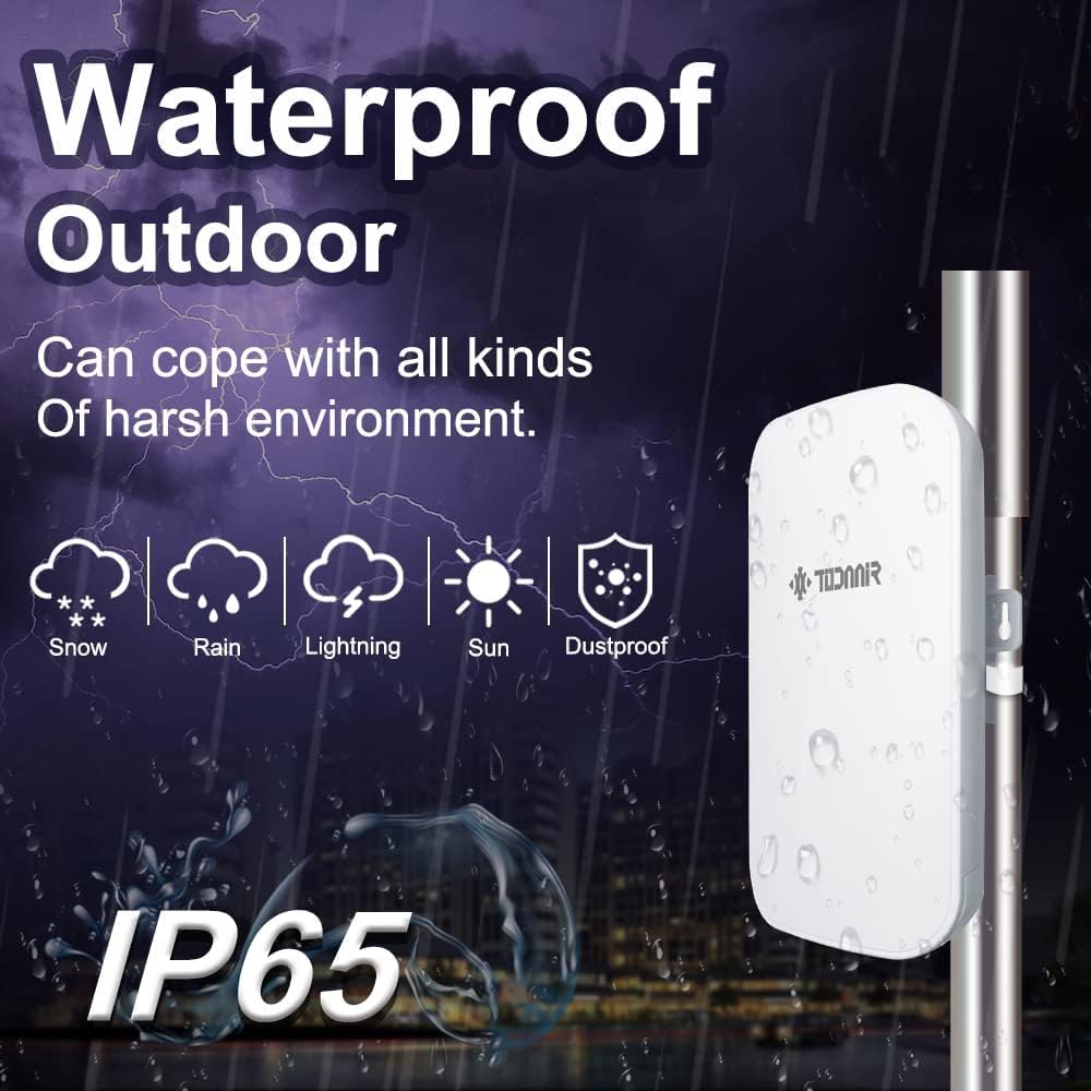 2025 Outdoor WiFi Extender Plus,Signal Booster Long Range 5G, Up to 1200Mbps Dual Band WiFi Repeater, IP65 Weatherproof, CubreOutdoor Hasta 3440 Metros.Support Repeater & AP Mode