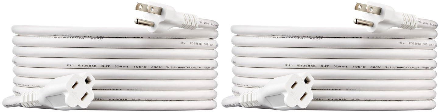 Extension Cord, 20 Ft, 3 Prong Outlet Extender, Indoor Extension Cord, 13 Amps, 125V, Black