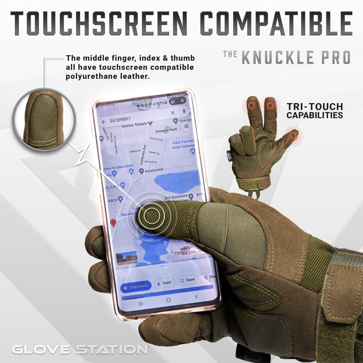 Glove Station - Tactical Shooting Hard Knuckle Gloves for Men and Woman with Touchscreen Fingers - Durable and Comfortable Hand-Gear for Outdoor Work Shooting and Hunting