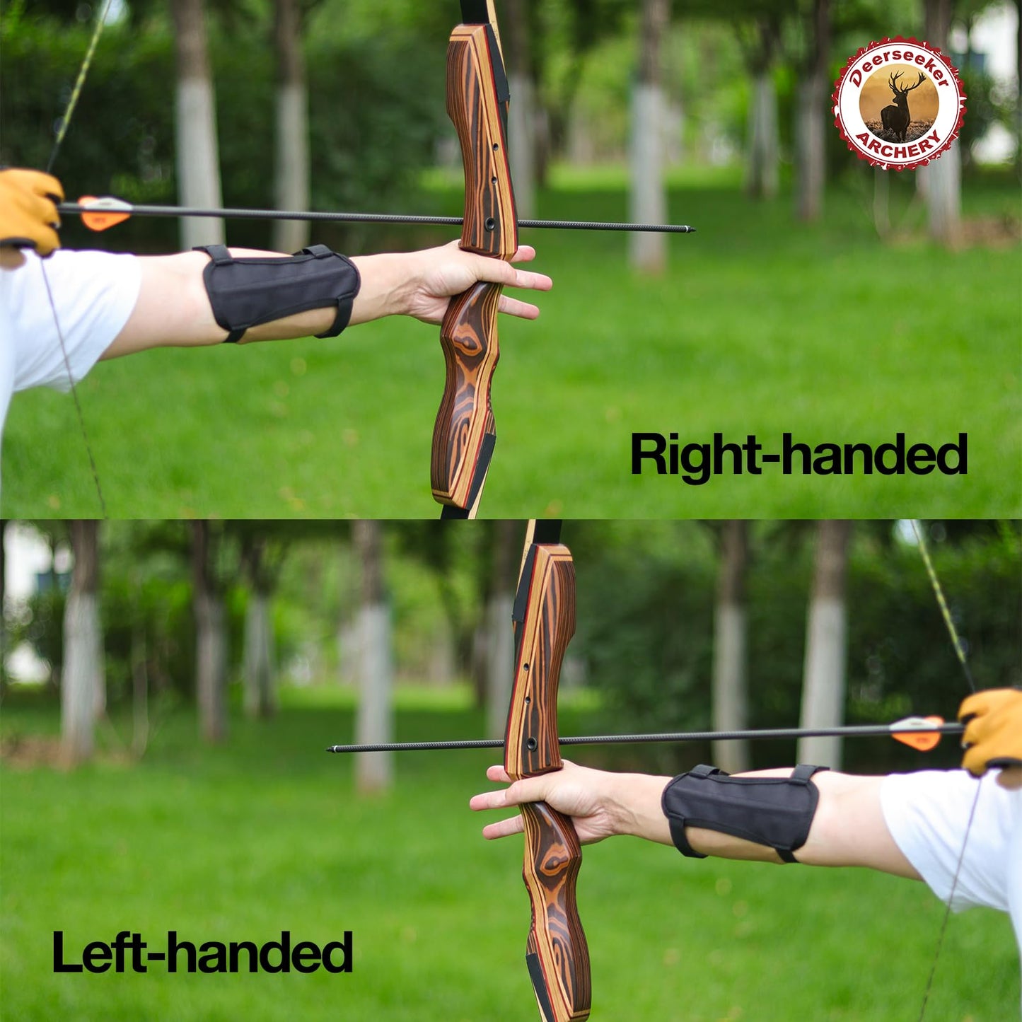 Deerseeker Archery 62" Takedown Recurve Bow Set with Right Hand & Left-Handed Riser Laminated Limbs 20-60 lbs for Adults & Youth, Archery Practice & Bow Hunting