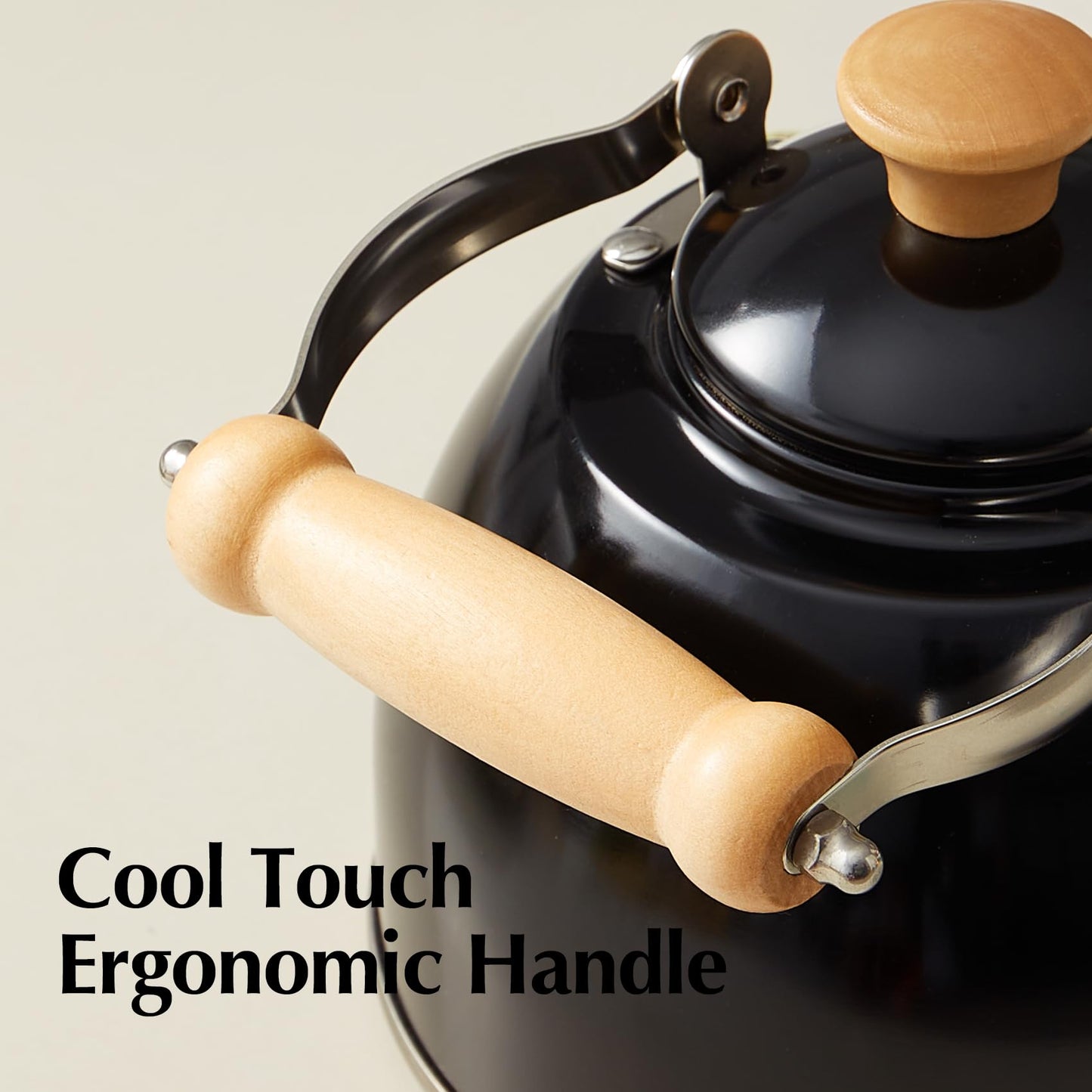 ROCKURWOK Tea Kettle, Tea Pot with Cool Touch Ergonomic Handle, Teapot Food Grade Stainless Steel, Tea Kettle Stovetop, Kettle Teapot, Whistling Tea Kettle, Small Tea Kettle, 1.6 Quart (Green)