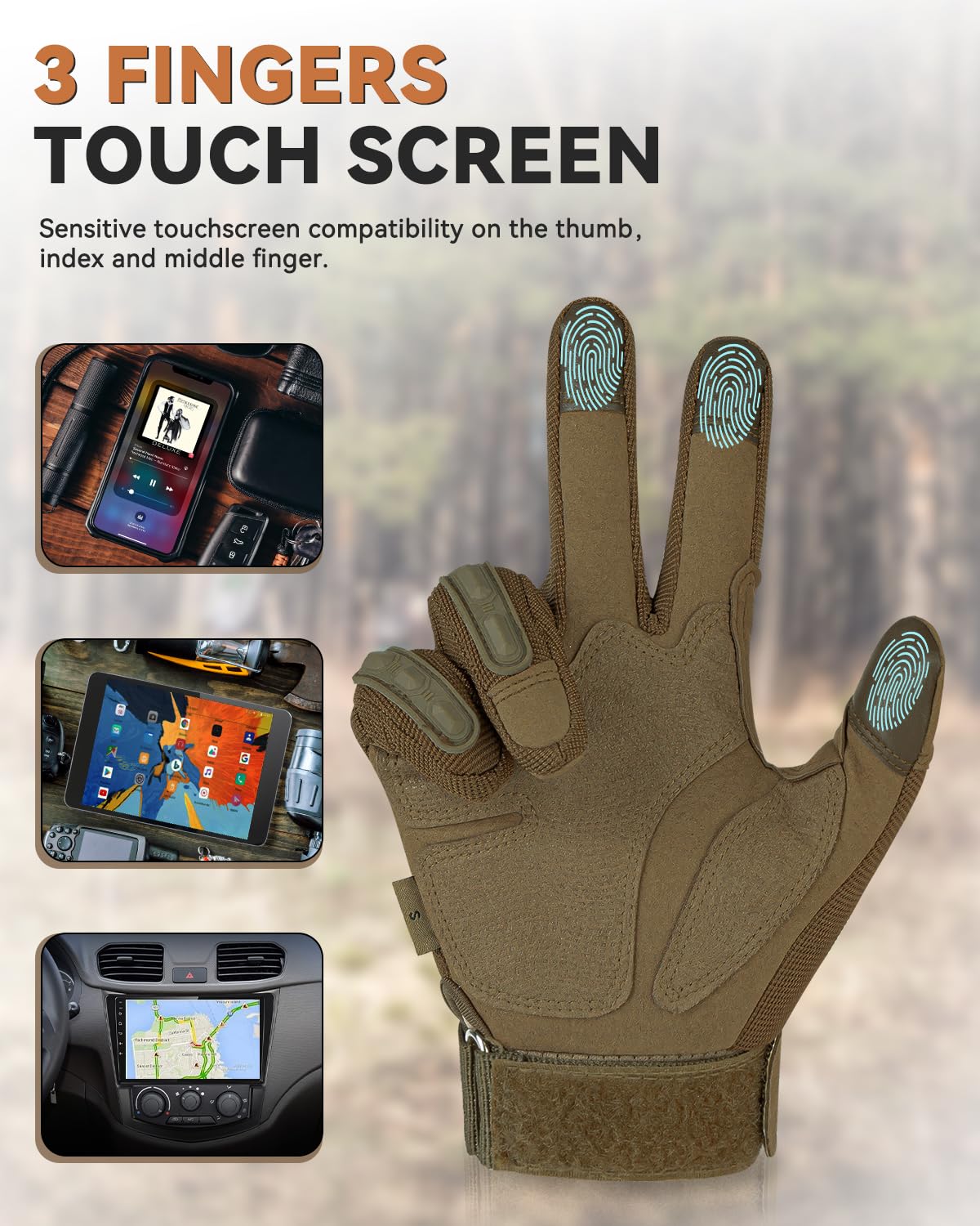 Tactical Gloves for Men, Motorcycle Military Combat Gloves Black Airsoft Gloves Touchscreen for Airsoft Outdoor Hunting Shooting Paintball Work Motorcycling Climbing