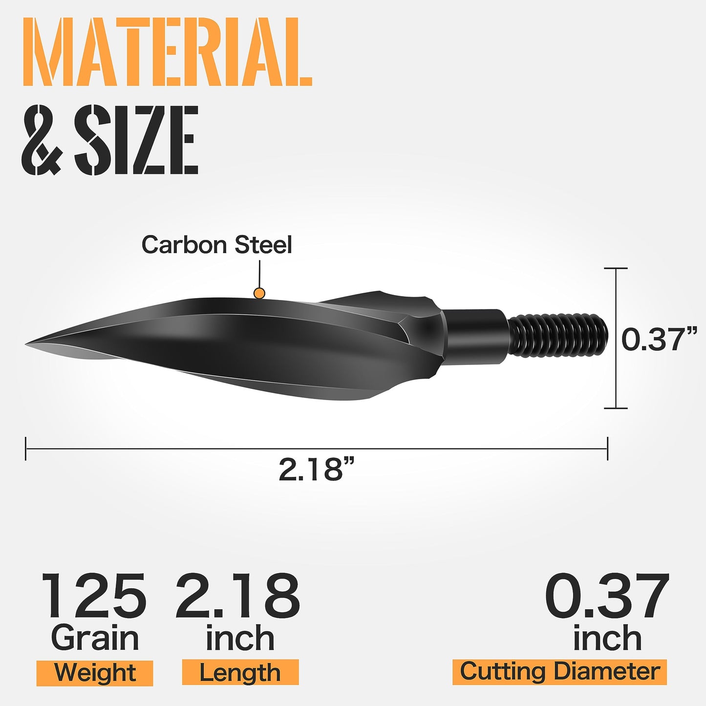 SUNYA Broadheads 100/120/125/150 Grain Traditional Archery Arrow Tips for Compound, Recurve Bow & Crossbow, Pack of 12
