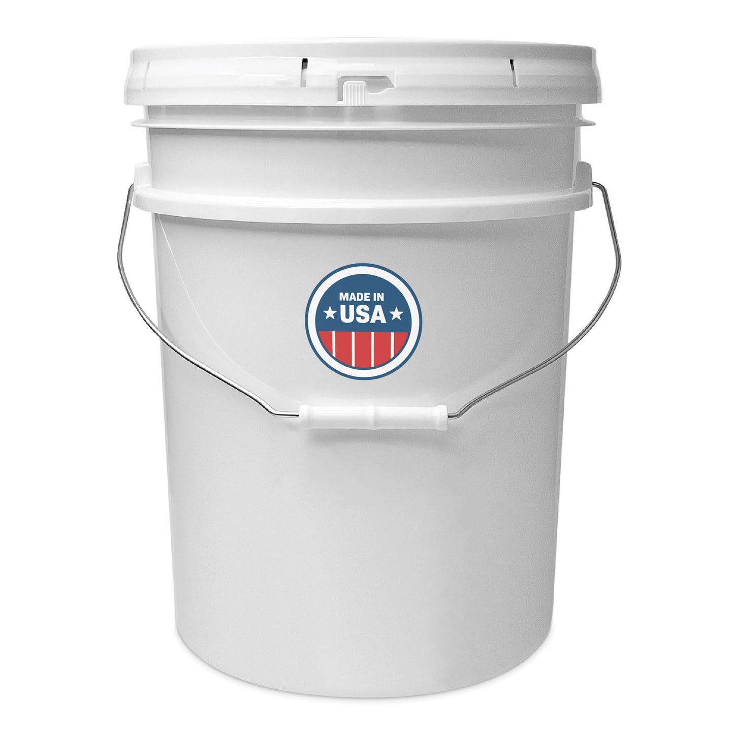 ePackageSupply White 5-Gallon Bucket with Lid | Made in USA | Food Grade | Heavy-Duty Extra Durable Plastic Bucket | Multi-Use Food Grade Buckets with Lids | Easy Stack and Store | BPA Free | 6 Pack