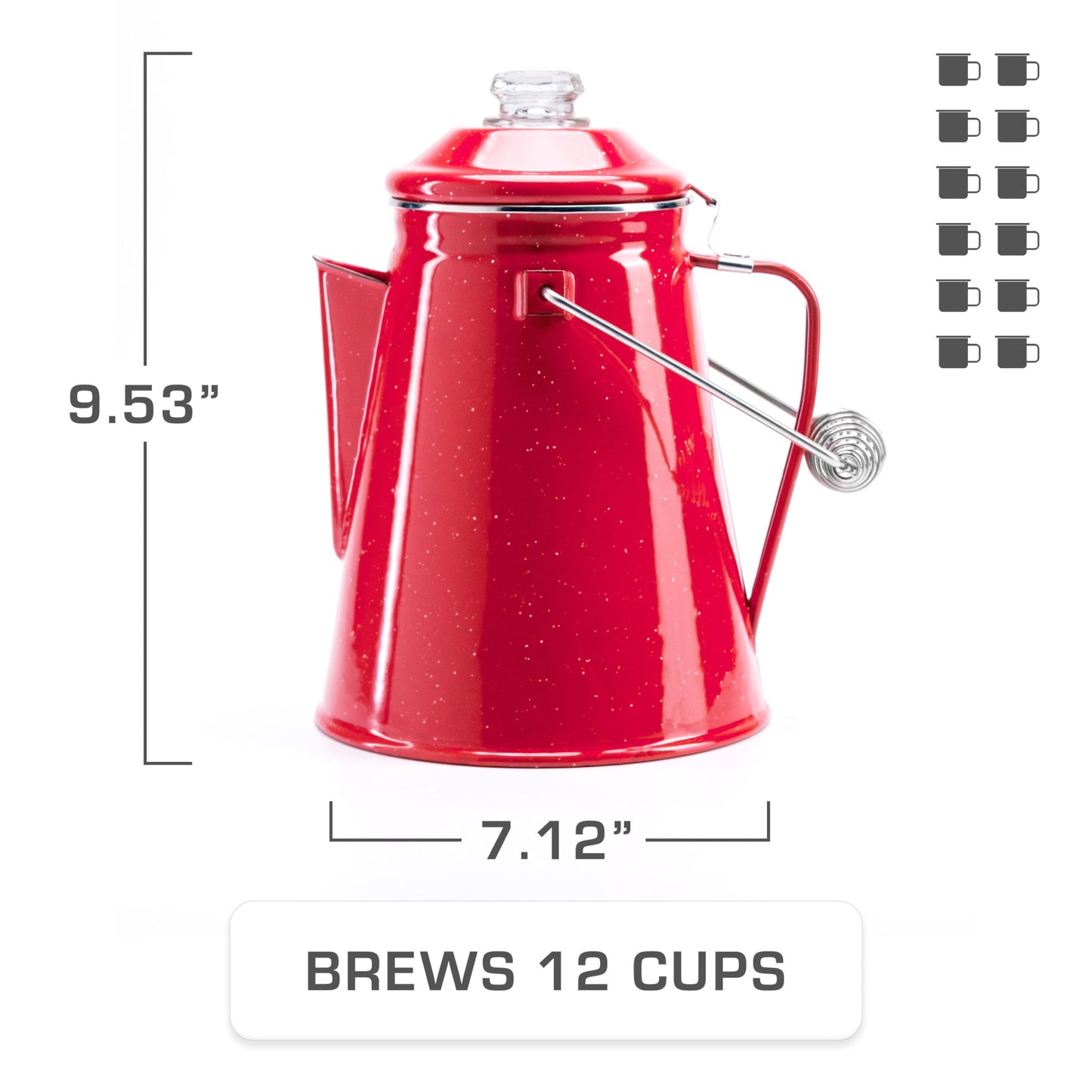 COLETTI Classic Percolator Coffee Pot — Camping Coffee Percolator, Campfire Coffee Pot – Camping Percolator for Groups — Brew for the Whole Campsite (Green, 12 Cup)
