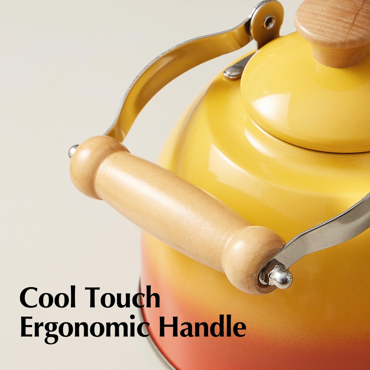 ROCKURWOK Tea Kettle, Tea Pot with Cool Touch Ergonomic Handle, Teapot Food Grade Stainless Steel, Tea Kettle Stovetop, Kettle Teapot, Whistling Tea Kettle, Small Tea Kettle, 1.6 Quart (Green)