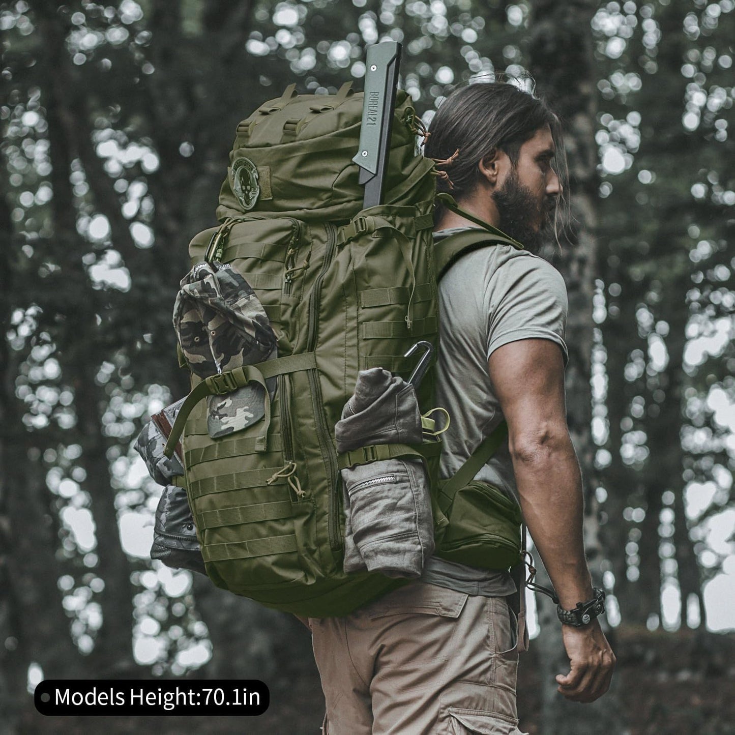 Mardingtop 75L Molle Hiking Internal Frame Backpacks with Rain Cover for Camping,Backpacking,Travelling