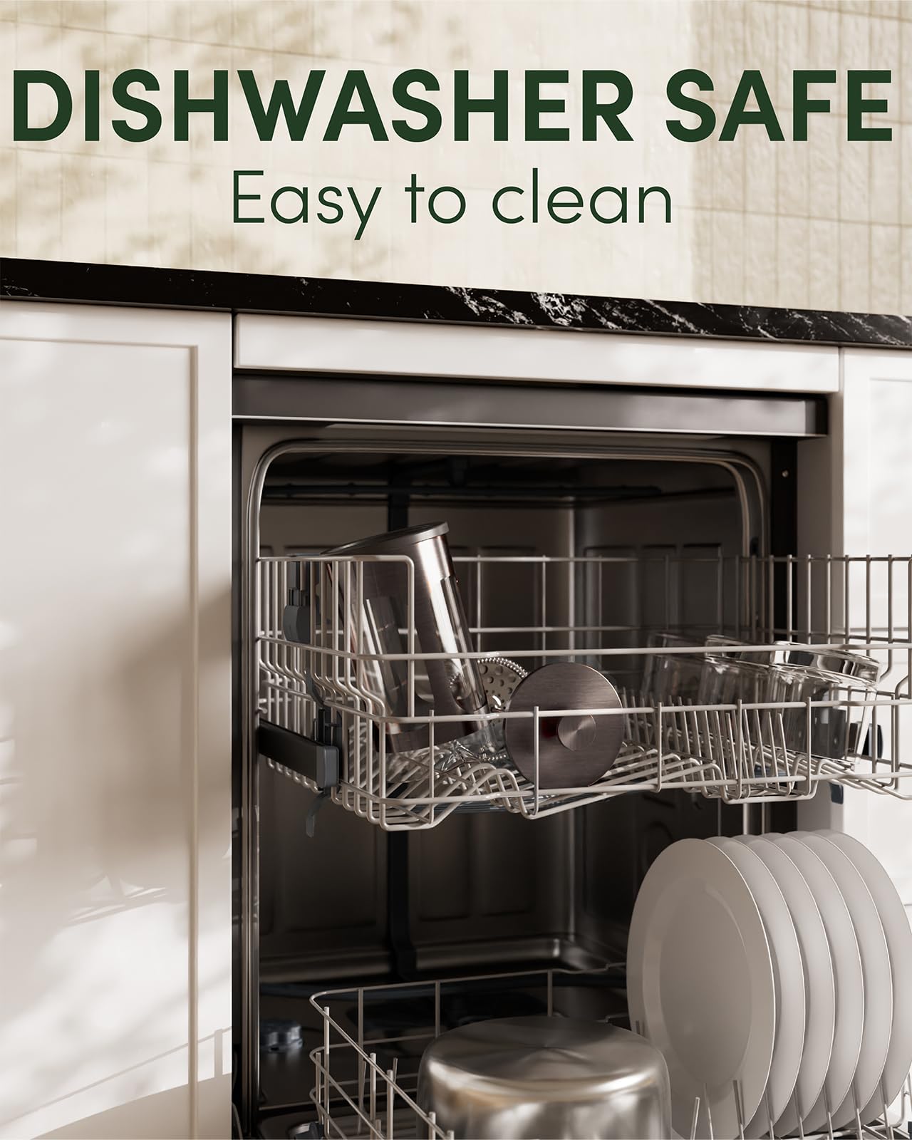 BAYKA French Press Coffee Maker, Large 304 Stainless Steel Coffee Press, Cold Brew Heat Resistant Thickened Borosilicate Coffee Pot for Camping Travel Gifts, 34 Ounce, Dark Pewter