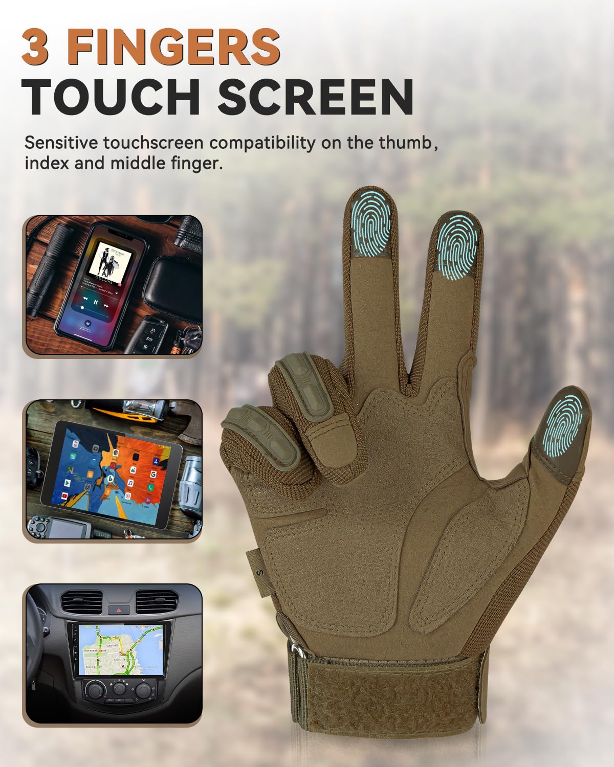 Tactical Gloves for Men, Motorcycle Military Combat Gloves Black Airsoft Gloves Touchscreen for Airsoft Outdoor Hunting Shooting Paintball Work Motorcycling Climbing