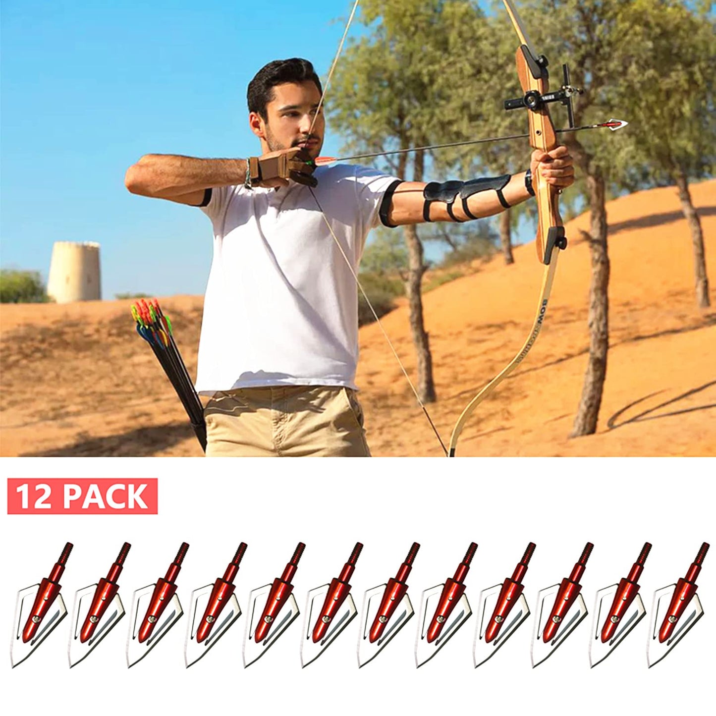 Stainless Steel Hunting Archery Broadheads Blades Grain Screw-in Arrow Heads Tips Compatible with Traditional Bows Archery Broad Crossbow Recurve6