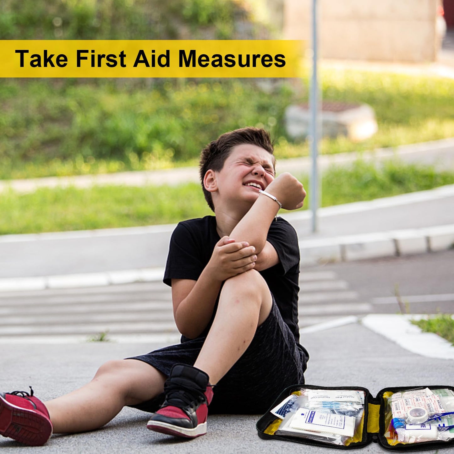 Travel-First Aid-Kit Car-Home 300PCS Survival-Kit Outdoor-Adventure - Small Portable Red Emergency Essential Sets Office Hiking Camping Business Public Must Have First Aid Gear Equipment 1st Aid