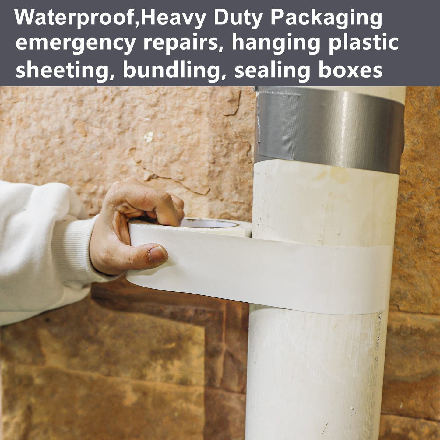 COSIMIXO 5-Pack Black Heavy Duty Duct Tape, 2 inches x 30 Yards, Strong, Flexible, No Residue, All-Weather and Tear by Hand - Bulk Value for Repairs, Industrial, Professional Use