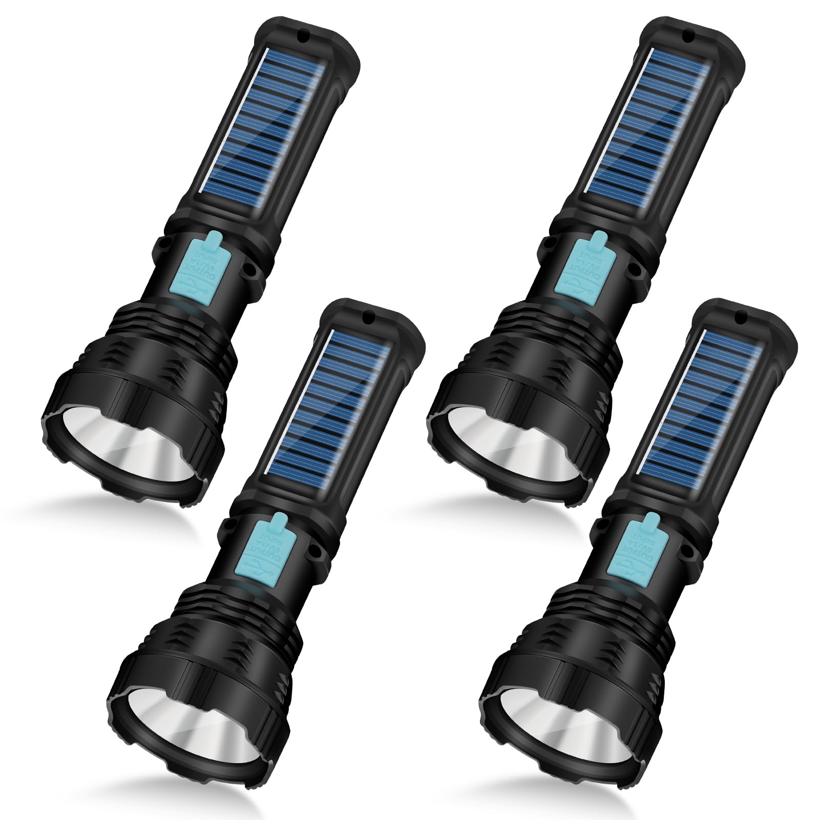 Led Solar Flashlight, 1500 Lumens Led Solar Handheld Rechargeable Flas ...