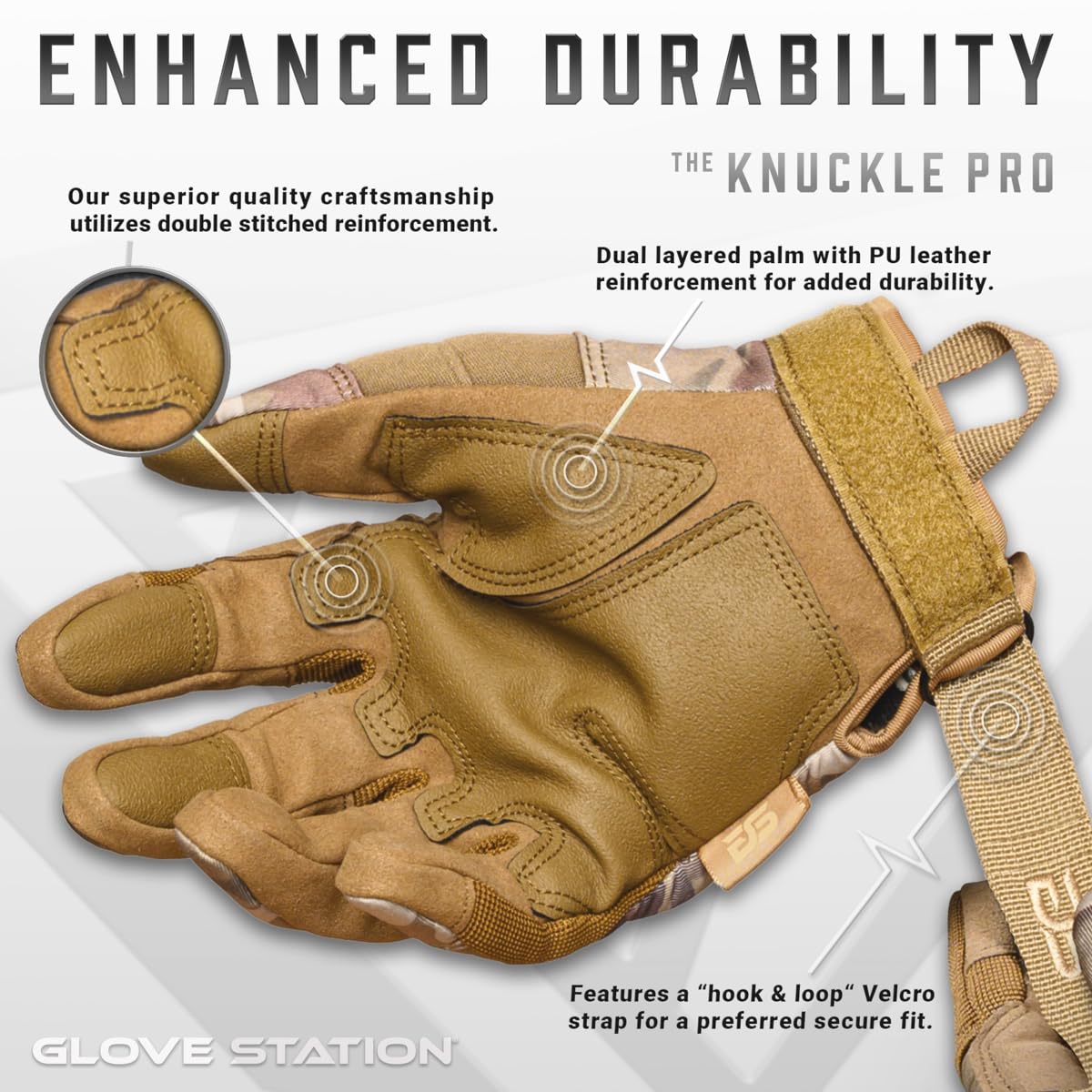 Glove Station - Tactical Shooting Hard Knuckle Gloves for Men and Woman with Touchscreen Fingers - Durable and Comfortable Hand-Gear for Outdoor Work Shooting and Hunting