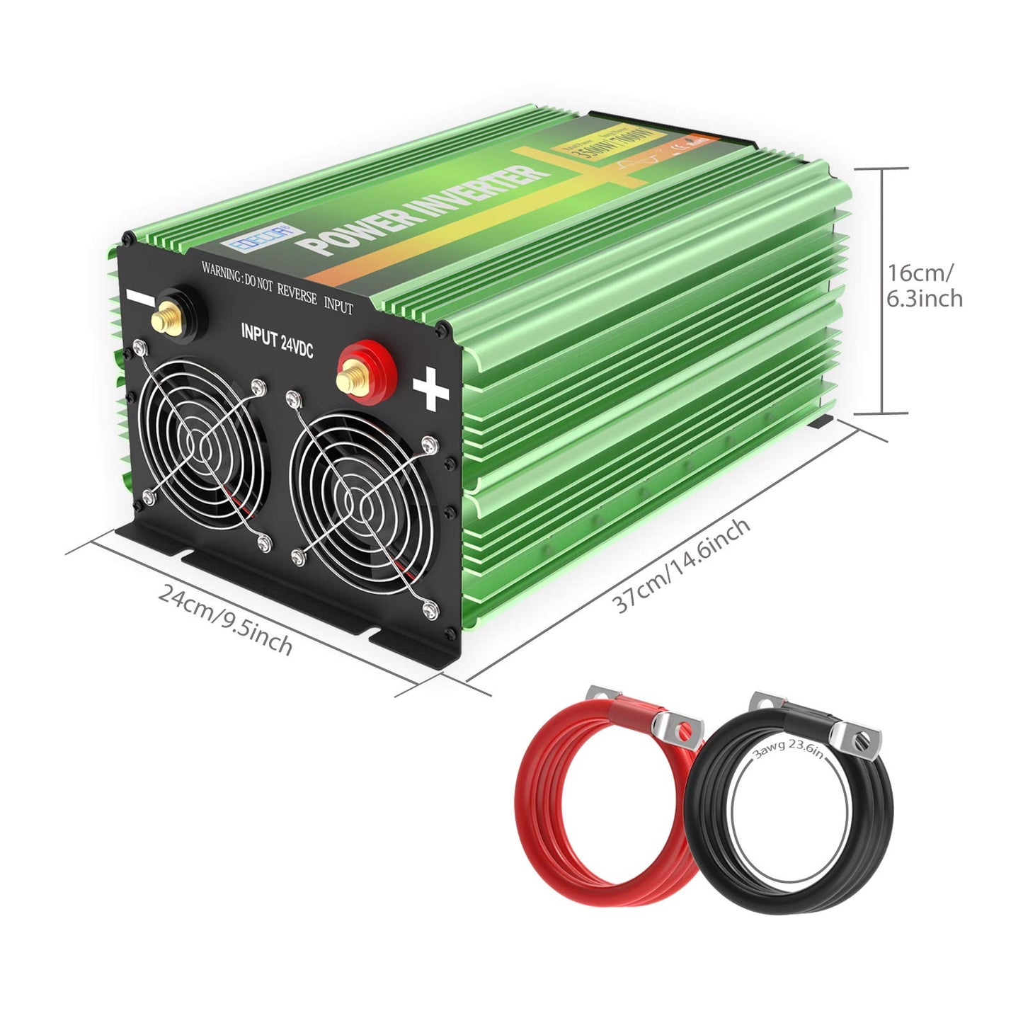 EDECOA Pure Sine Wave Power Inverter 3500W DC 12V to AC 120V with LCD Display and Remote Controller 4 AC Outlets and 1 Terminal Block