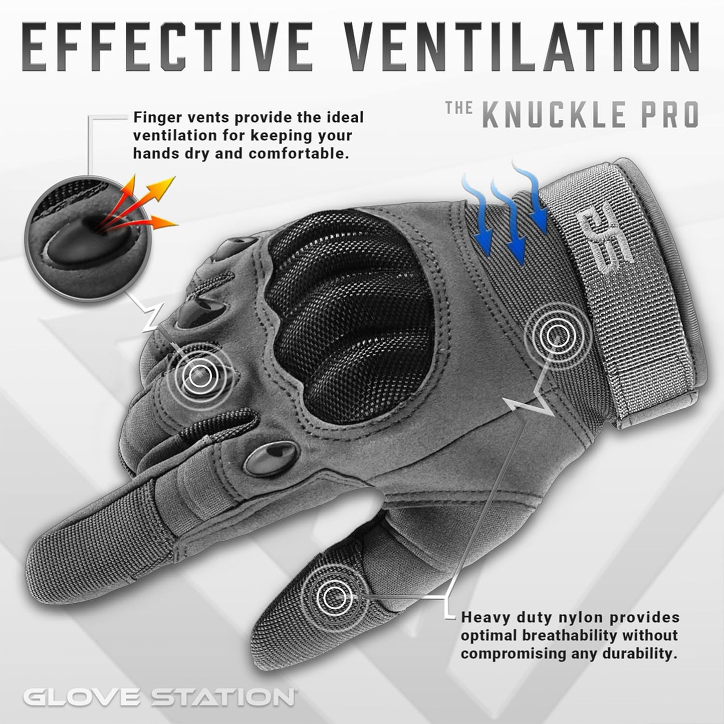 Glove Station - Tactical Shooting Hard Knuckle Gloves for Men and Woman with Touchscreen Fingers - Durable and Comfortable Hand-Gear for Outdoor Work Shooting and Hunting