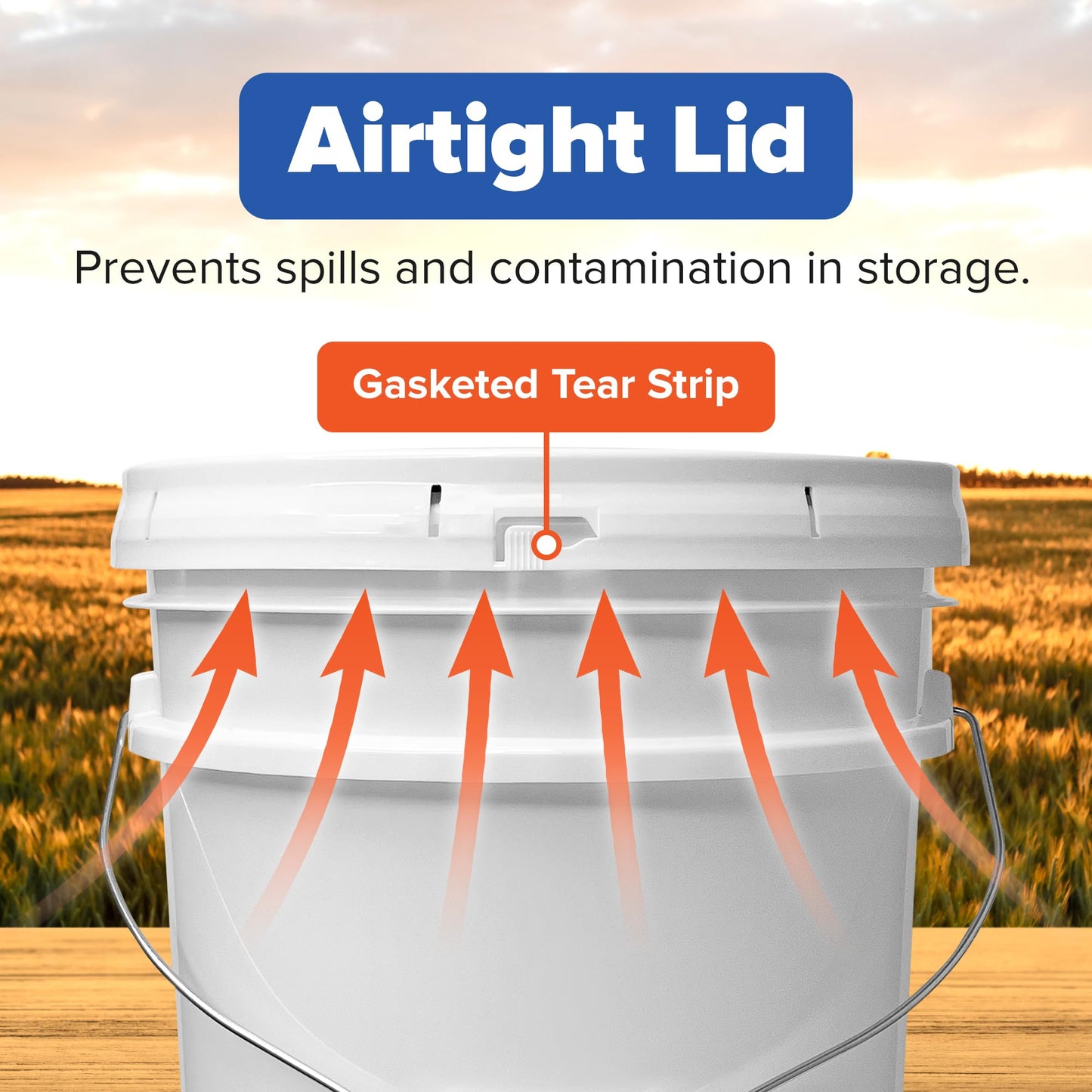 ePackageSupply White 5-Gallon Bucket with Lid | Made in USA | Food Grade | Heavy-Duty Extra Durable Plastic Bucket | Multi-Use Food Grade Buckets with Lids | Easy Stack and Store | BPA Free | 6 Pack