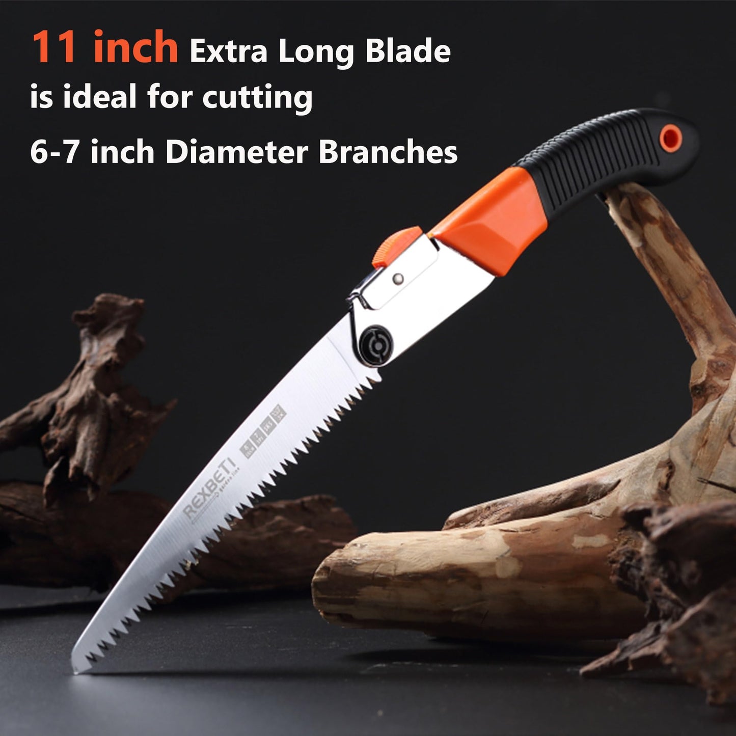 REXBETI Folding Saw - 8 Inch Blade for Wood & Dry Wood Pruning, Compact Design, SK-5 Steel