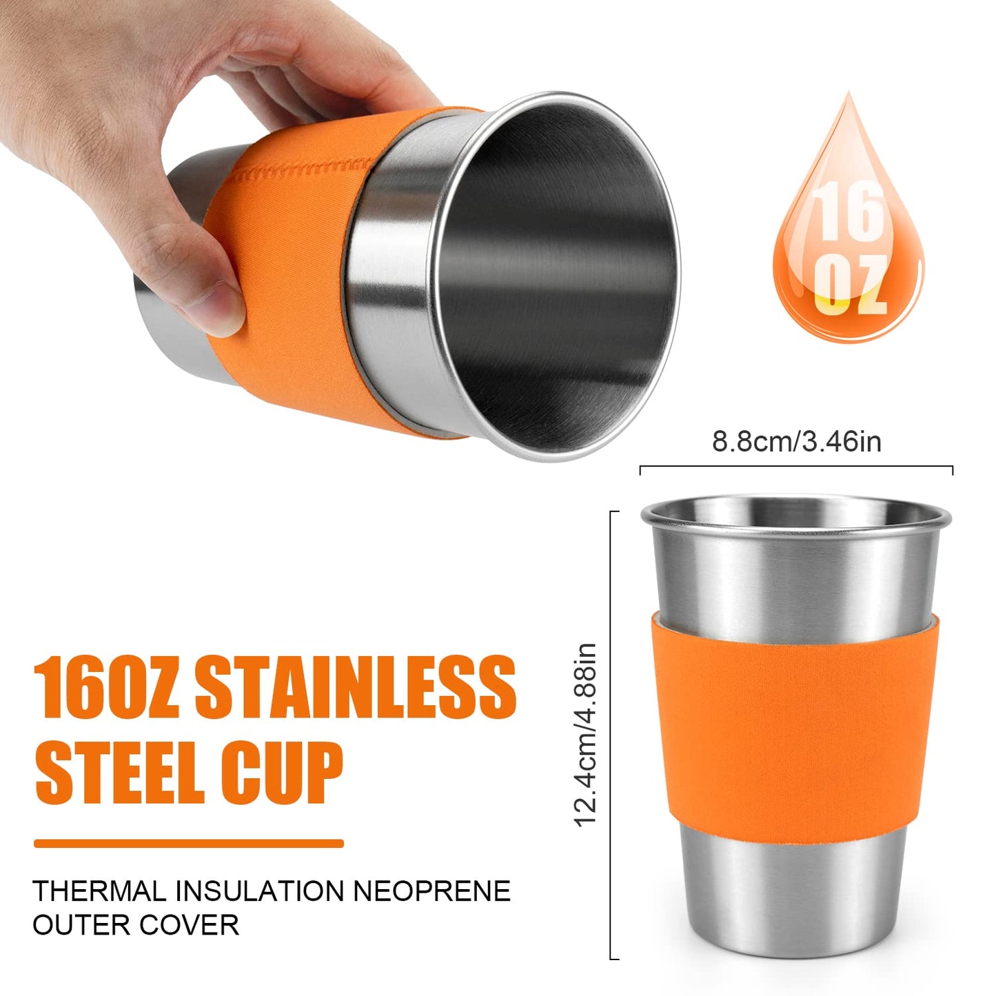 Odoland Camping Cookware Stove Carabiner Canister Stand Tripod and Stainless Steel Cup, Tank Bracket, Fork Spoon Kit for Backpacking, Outdoor Camping Hiking and Picnic