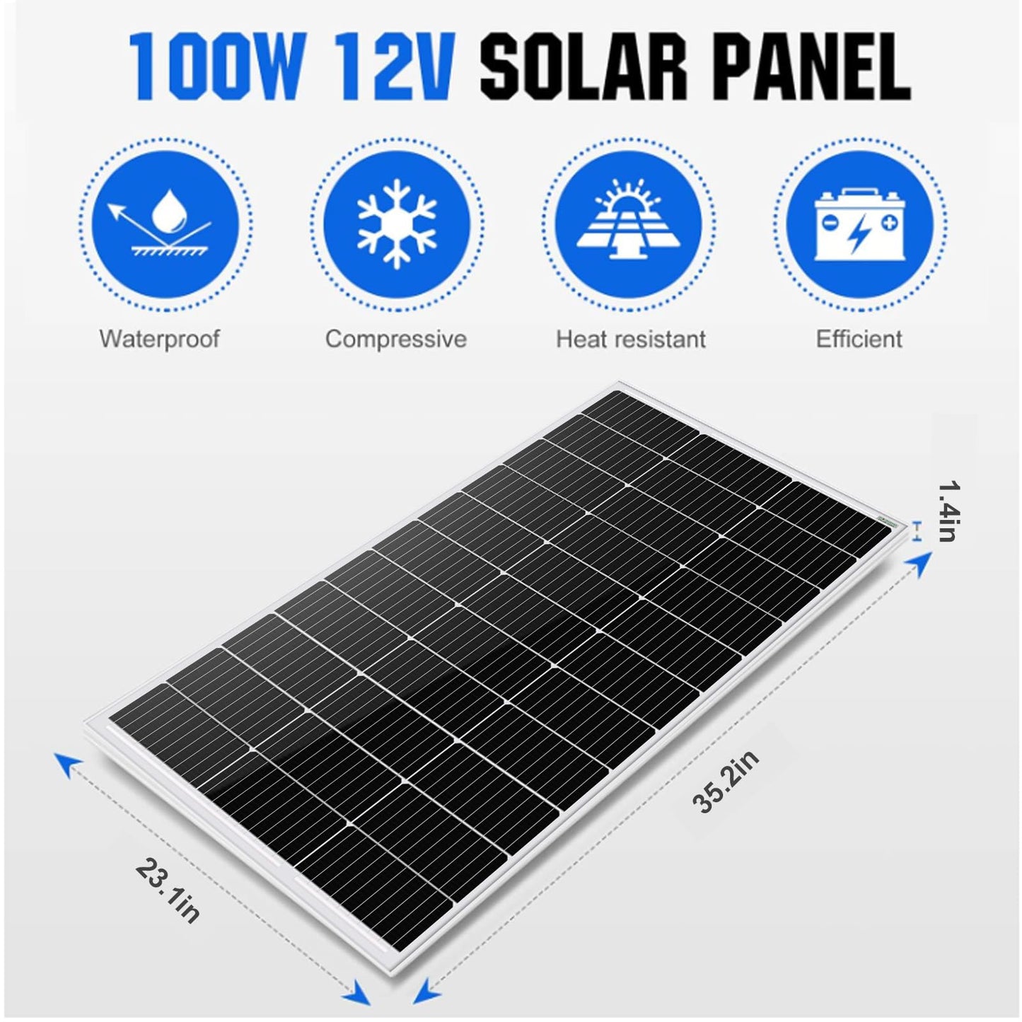 ECO-WORTHY 200 Watts 12 Volt/24 Volt Solar Panel Kit with High Efficiency Monocrystalline Solar Panel and 30A PWM Charge Controller for RV, Camper, Vehicle, Caravan and Other Off Grid Applications