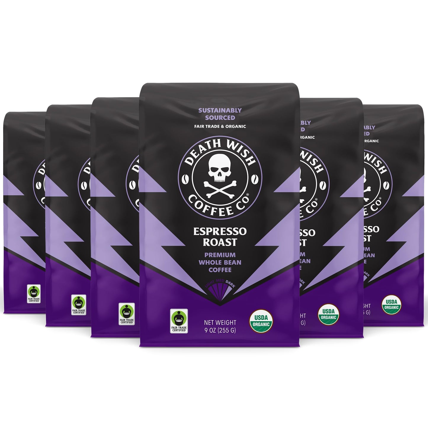 Death Wish Coffee, Organic and Fair Trade Dark Roast Whole Bean Coffee, 16 oz
