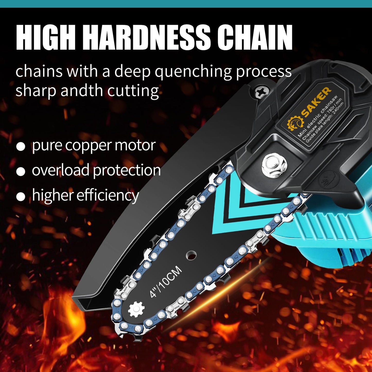 Saker Mini Chainsaw,2025 New Upgrade Electric Chainsaws,Portable Chain Saw Cordless Battery Powered,Small Handheld Chain Saws Pruning Shears Saw for Wood Tree Branches,Courtyard and Garden