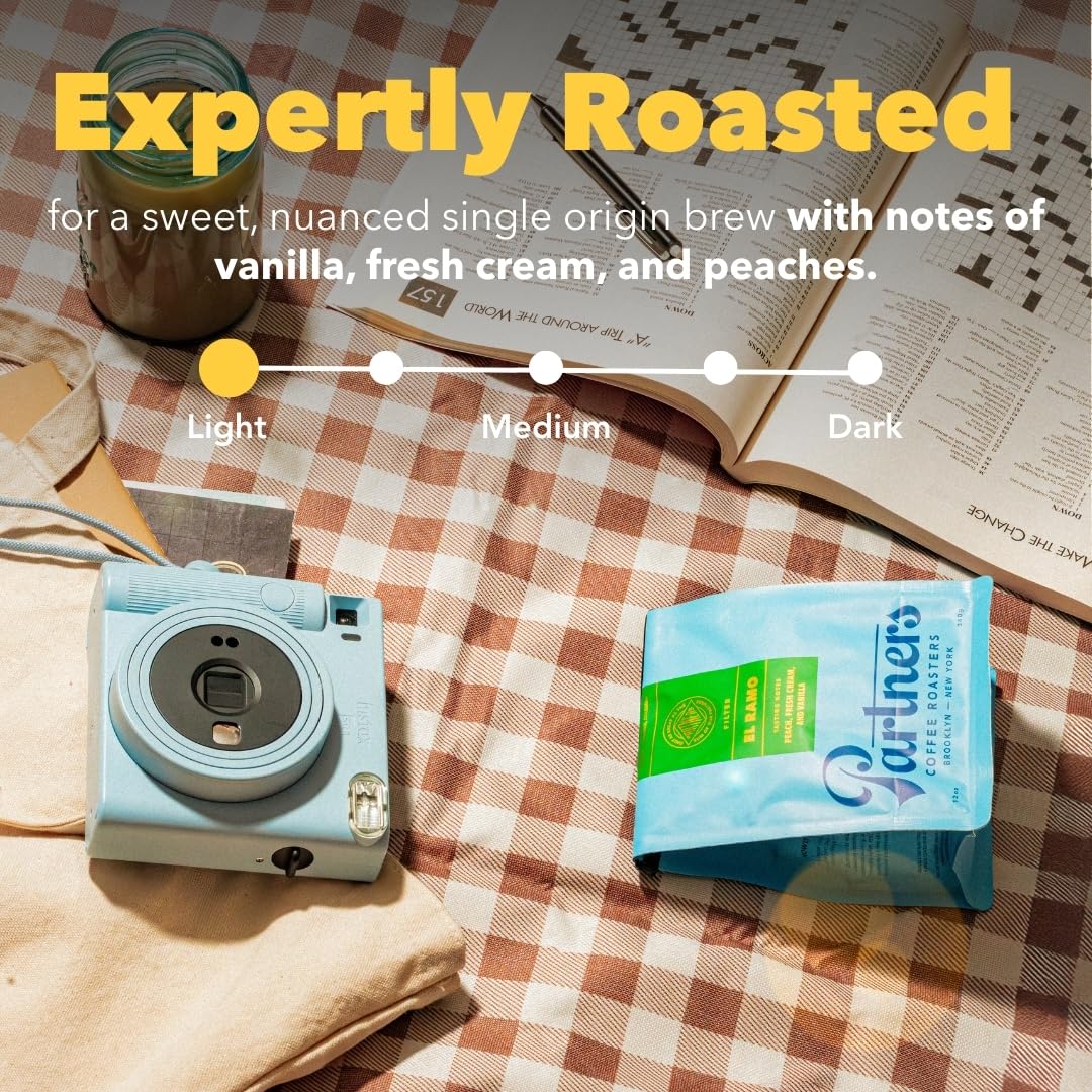 PARTNERS COFFEE ROASTERS - Whole Bean Coffee (Flatiron - Espresso, Medium-Dark Roast) 12oz - Classic Blend, Tastes Like Home - Dark Chocolate, Praline, Dates - Coffee Beans - Roasted in New York City